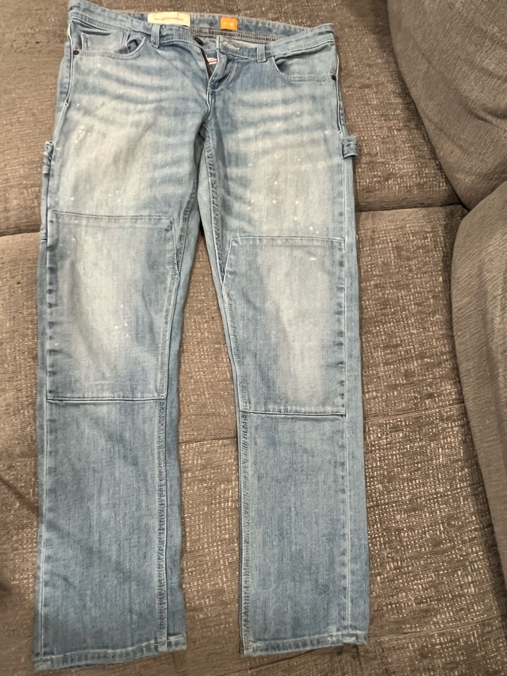 Pilcro Paint-Splattered Carpenter Pants